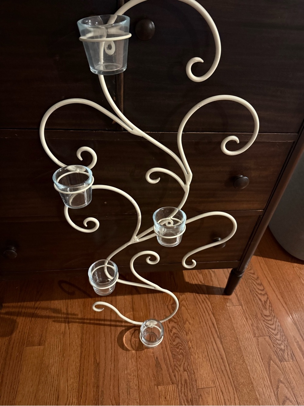 Pottery Barn White Scroll Wall-Mounted Candle Display